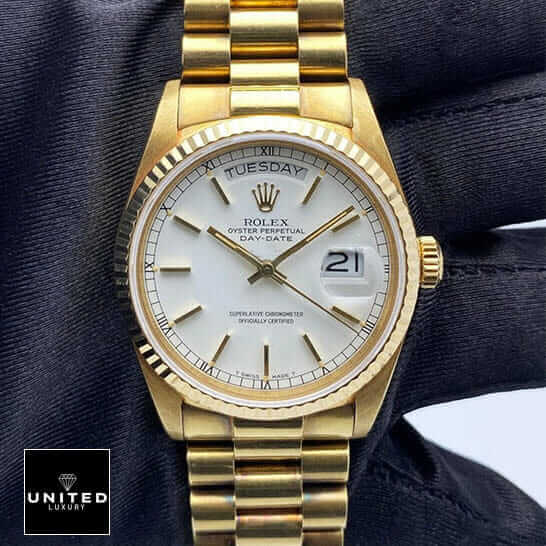 Rolex Day-Date 40 228239 EW Stainless Steel White Gold Dial Oyster 