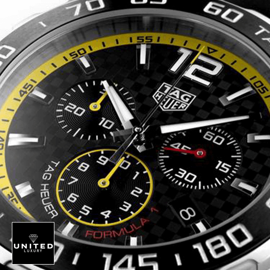 Tag Heuer Carrera Formula 1 Black Dial  close analog view