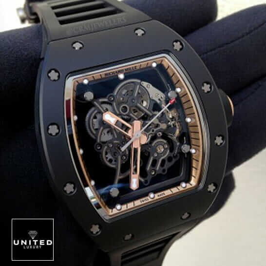 Richard Mille Skeleton Black Dial  on the hand