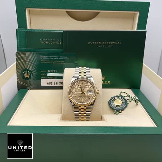 Rolex Datejust 36 126231-0033 Yellow Gold Dial  in the Green Rolex Box