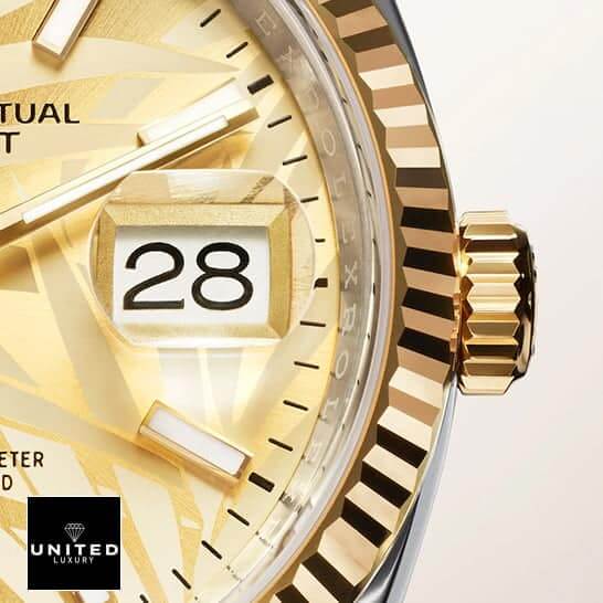 Rolex Datejust 36 126231-0033 Yellow Gold Fluted Bezel & Crown Pusher 