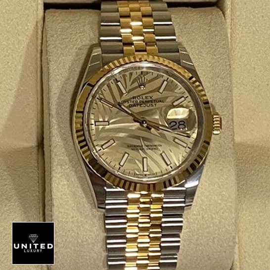Rolex Datejust 36 126231-0033 Yellow Gold Fluted Bezel 