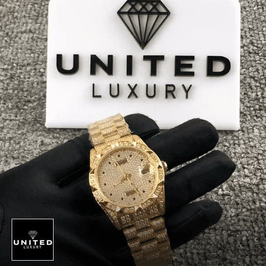 Rolex Datejust 116624 Gold Full Diamond Iced Out 